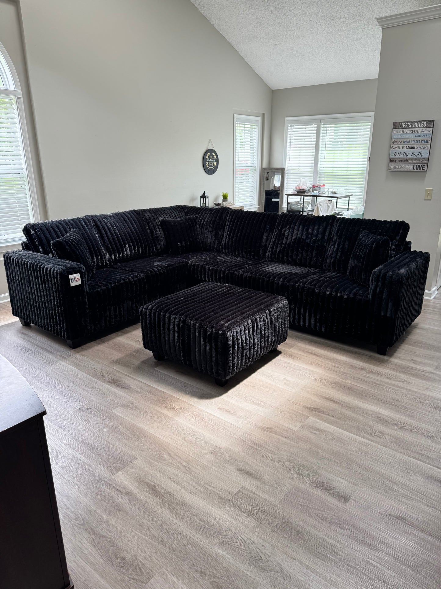 Haven – Fluffy Corduroy L Shape Sectional (+Outtoman)