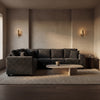 Haven Fluffy L-Shaped Sectional w/ Ottoman - Gun Metal