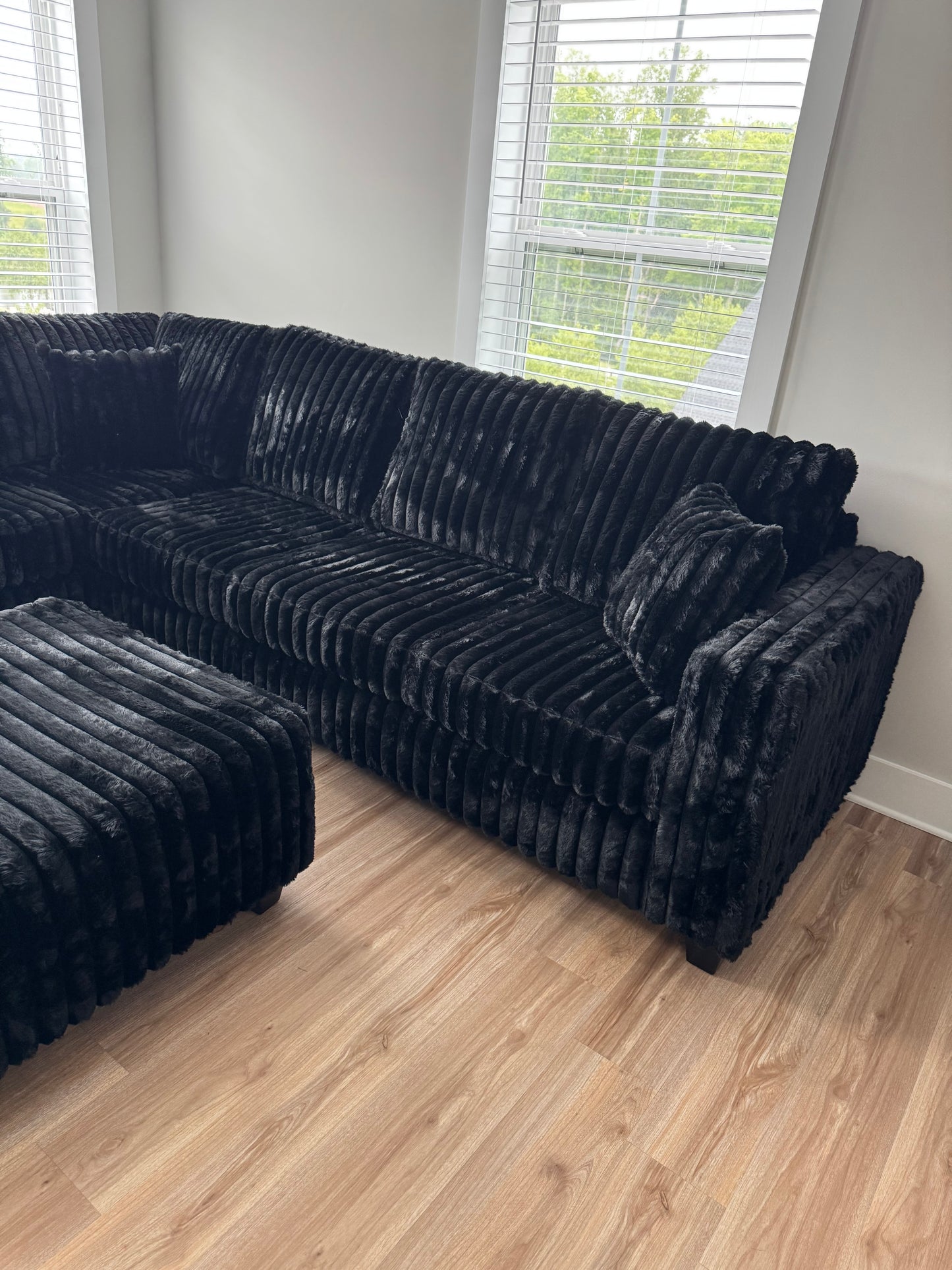 Haven – Fluffy Corduroy L Shape Sectional (+Outtoman)