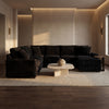 Monroe Fluffy U-Shape Sectional - Upgraded Seats - Black