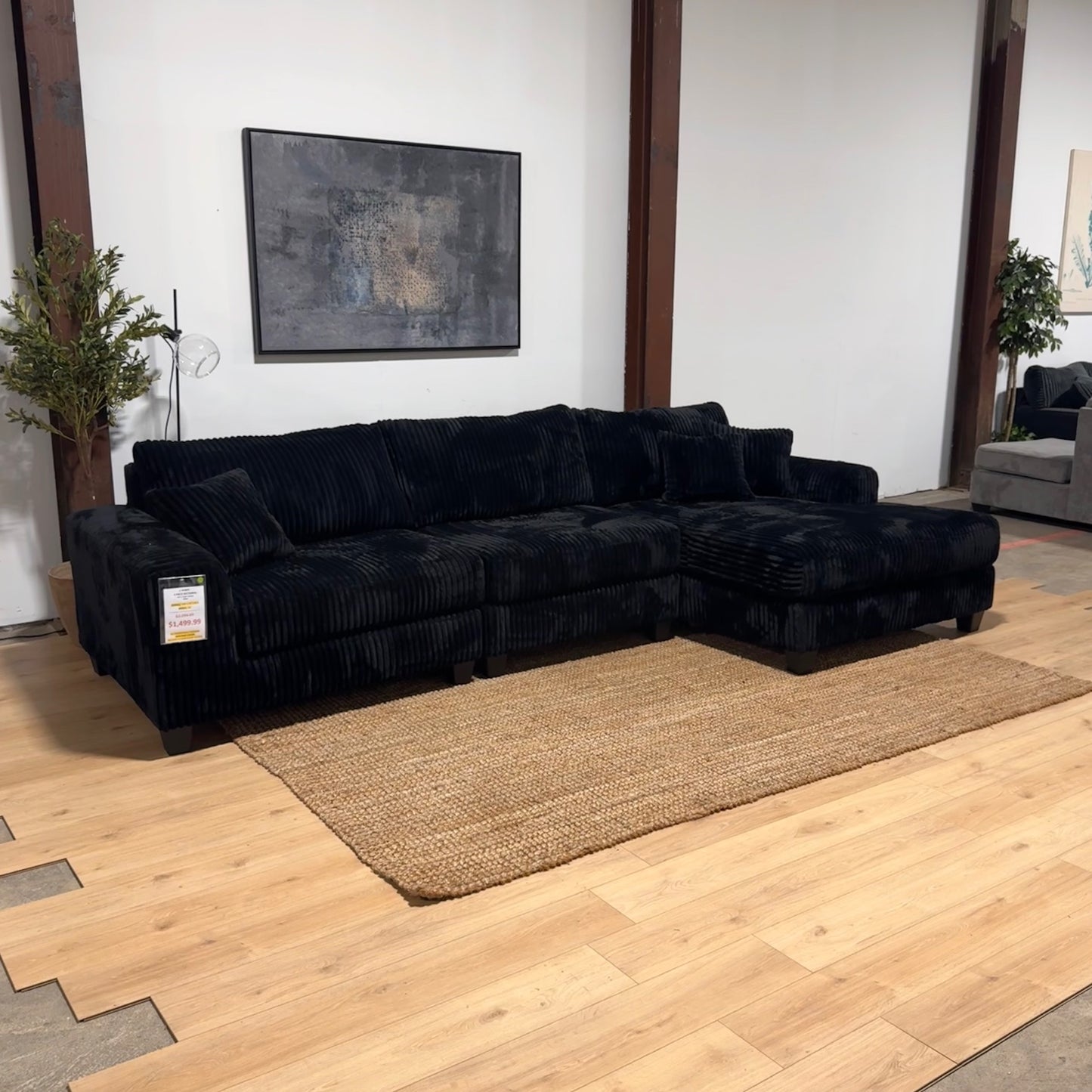 Oversized 3-Piece Modular Sectional with Chaise