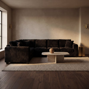 Haven Fluffy L-Shaped Sectional w/ Ottoman