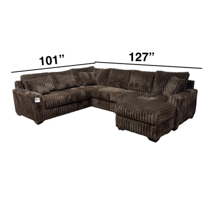 Monroe Fluffy U-Shape Sectional - Upgraded Seats