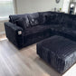 Haven Fluffy L-Shaped Sectional w/ Ottoman