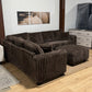 Haven Fluffy L-Shaped Sectional w/ Ottoman