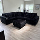 Haven Fluffy L-Shaped Sectional w/ Ottoman