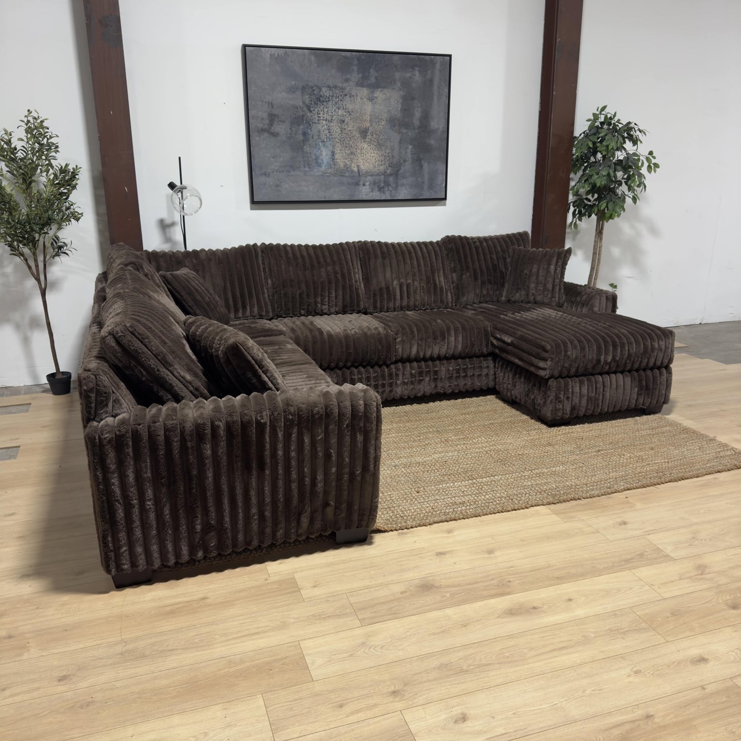 Monroe Fluffy U-Shape Sectional - Upgraded Seats