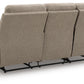 Side-Swipe Reclining Sofa with Drop Down Table