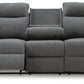 Side-Swipe Reclining Sofa with Drop Down Table