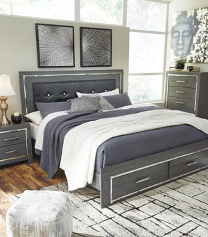 Lodanna King Panel Bed with 2 Storage Drawers