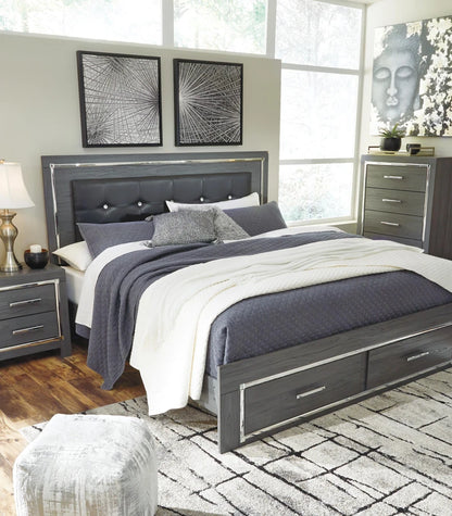 Lodanna King Panel Bed with 2 Storage Drawers