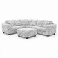 Haven Fluffy L-Shaped Sectional w/ Ottoman