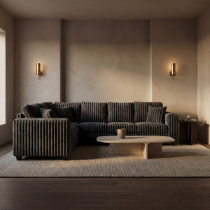 Haven Fluffy L-Shaped Sectional w/ Ottoman