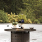 Paradise Trail Paradise Trail Fire Pit Table with 4 Nuvella Swivel Lounge Chairs