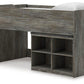 Frandern Loft Bed with Bookcase Storage