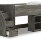 Frandern Loft Bed with Bookcase Storage