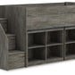 Frandern Loft Bed with Bookcase Storage