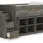 Frandern Loft Bed with Bookcase Storage