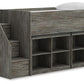 Frandern Loft Bed with Bookcase Storage