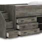 Frandern Loft Bed with Bookcase and Drawer Storage