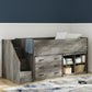 Frandern Loft Bed with Bookcase and Drawer Storage