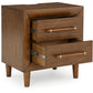 Lyncott Two Drawer Night Stand with USB-A and USB-C charging ports