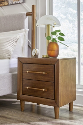 Lyncott Two Drawer Night Stand with USB-A and USB-C charging ports