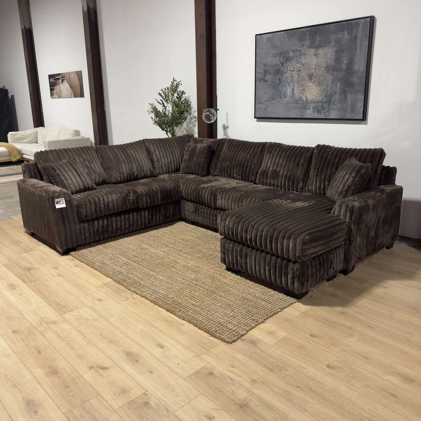 Monroe Fluffy U-Shape Sectional - Upgraded Seats