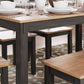 Gesthaven Dining Table with 4 Chairs and Bench (Set of 6)