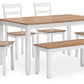 Gesthaven Dining Table with 4 Chairs and Bench (Set of 6)