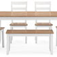 Gesthaven Dining Table with 4 Chairs and Bench (Set of 6)