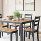 Gesthaven Dining Table with 4 Chairs and Bench (Set of 6)