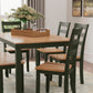 Gesthaven Dining Table with 4 Chairs and Bench (Set of 6)