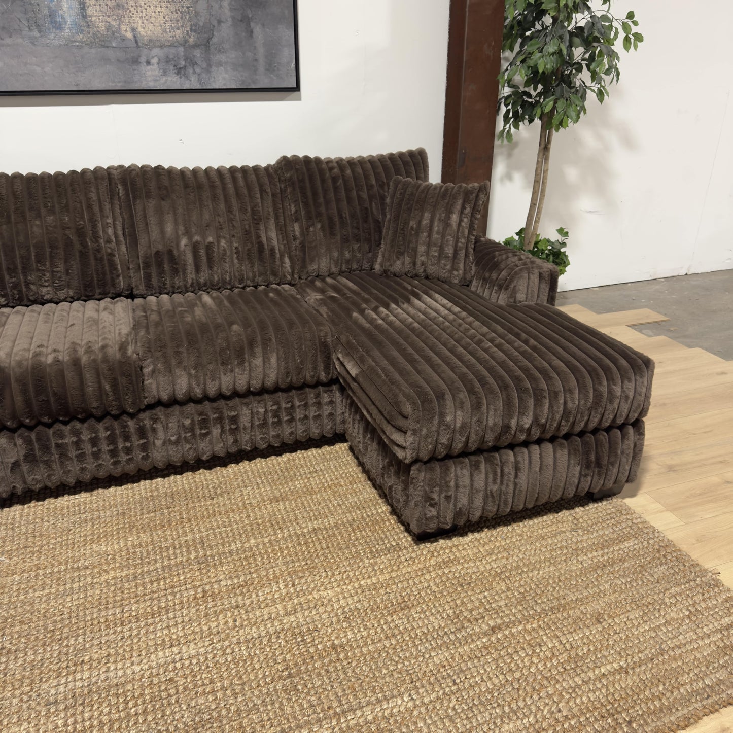 Monroe Fluffy U-Shape Sectional - Upgraded Seats