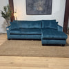 Willow Premium Fabric Sectional in Fog - Aqua
