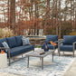 Gali Outdoor Sofa/Chairs/Table Set (Set of 4)