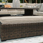 Brook Ranch Outdoor Sofa Sectional/Bench with Cushion (Set of 3)