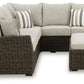 Brook Ranch Outdoor Sofa Sectional/Bench with Cushion (Set of 3)