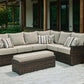Brook Ranch Outdoor Sofa Sectional/Bench with Cushion (Set of 3)