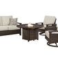 Paradise Trail Outdoor Loveseat, Lounge Chairs and Fire Pit Table