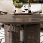 Paradise Trail Paradise Trail Fire Pit Table with 4 Nuvella Swivel Lounge Chairs