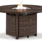 Paradise Trail Paradise Trail Fire Pit Table with 4 Nuvella Swivel Lounge Chairs