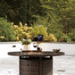 Paradise Trail Paradise Trail Fire Pit Table with 4 Nuvella Swivel Lounge Chairs