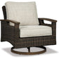 Paradise Trail Paradise Trail Fire Pit Table with 4 Nuvella Swivel Lounge Chairs
