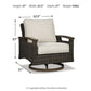Paradise Trail Paradise Trail Fire Pit Table with 4 Nuvella Swivel Lounge Chairs