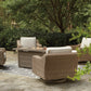 Beachcroft Beachcroft Fire Pit Table with Four Nuvella Swivel Lounge Chairs