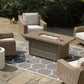 Beachcroft Beachcroft Fire Pit Table with Four Nuvella Swivel Lounge Chairs