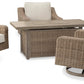 Beachcroft Beachcroft Fire Pit Table with Four Nuvella Swivel Lounge Chairs