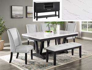 Vance Faux Marble Dining Table