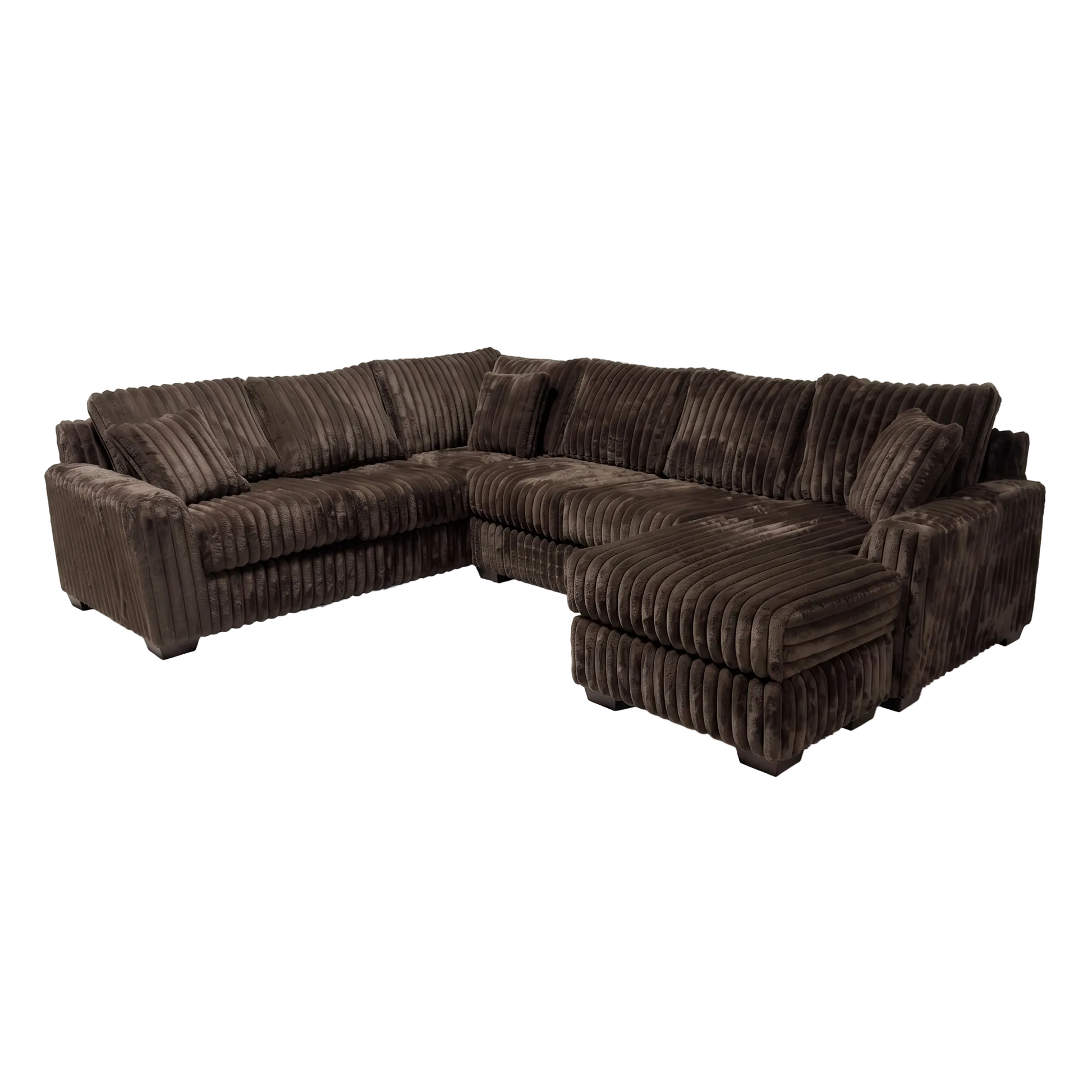 Brown sectional sofa on a white background